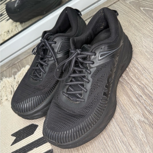 Hoka One One Shoes - Hoka One One Bondi 7 Wide Women's 9.5 D(wide) Black Running Sneakers Shoes